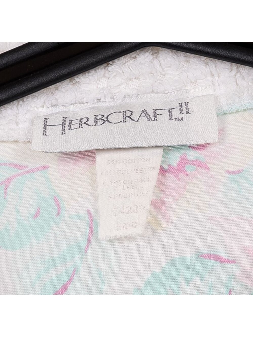 Floral VTG Robe Womens S Full Zip Grammacore Sweet USA Thin Cotton Herbcraft - Picture 6 of 7